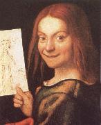 CAROTO, Giovanni Francesco Red-Headed Youth Holding a Drawing oil on canvas